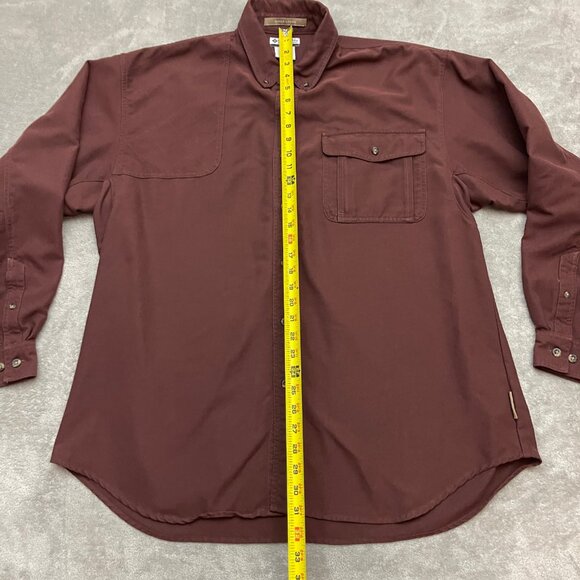 Columbia Shooting Shirt Mens XL River Lodge Long Sleeve Pockets Button Down Red - Picture 4 of 9